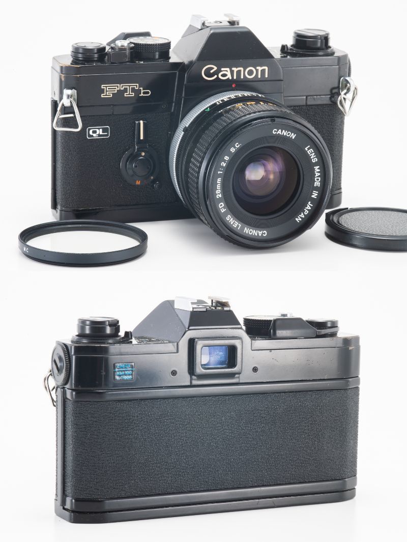 #134 CANON FTB 35mmフィルムカメラ Black w/ 旧 FD 28mm F2.8 S.C マニュアルフォーカスレンズ