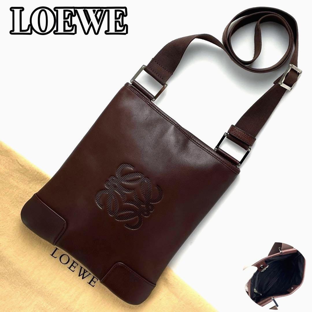 正規店 極美品 LOEWE ロエベ loewe ショルダーバック PVC×レザー ロゴ