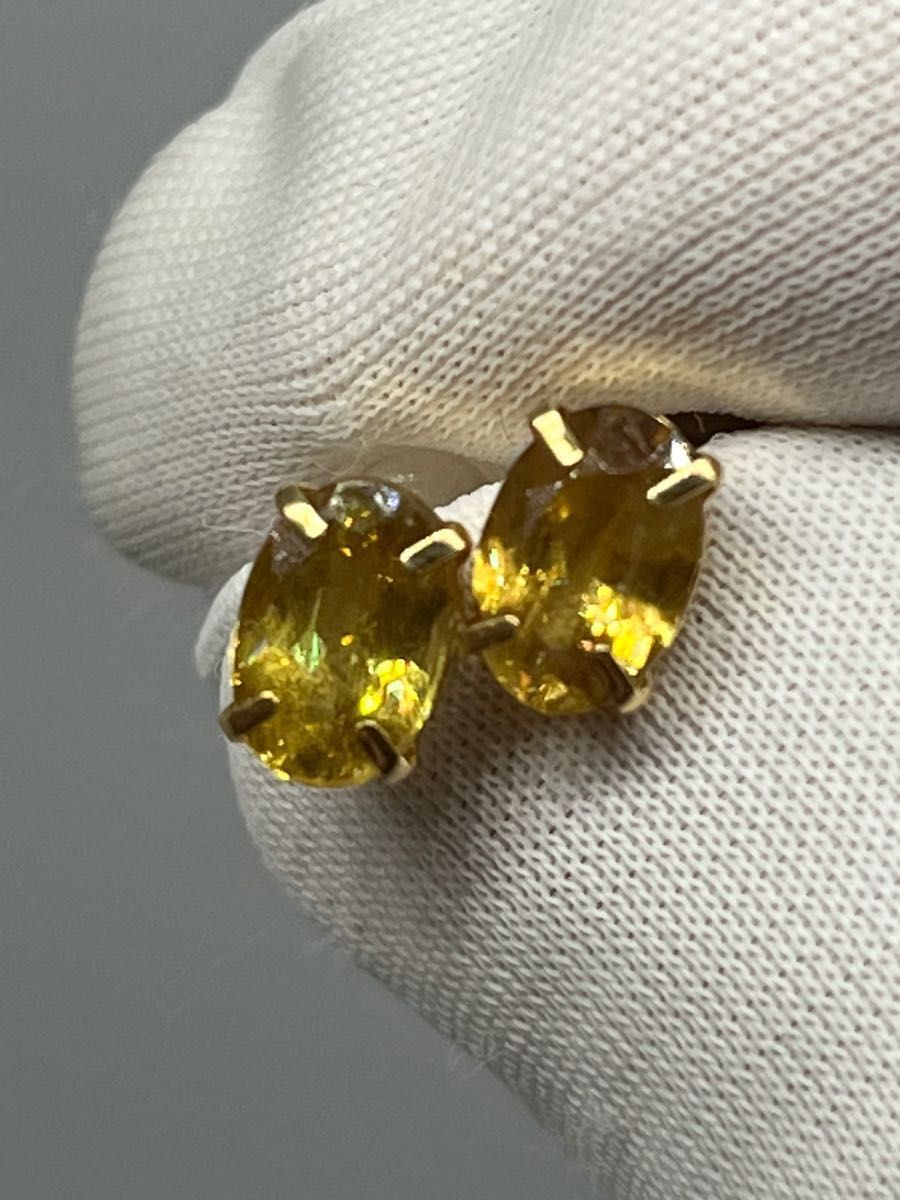 K18 天然スフェーンピアス 新品未使用商品 1.70ct