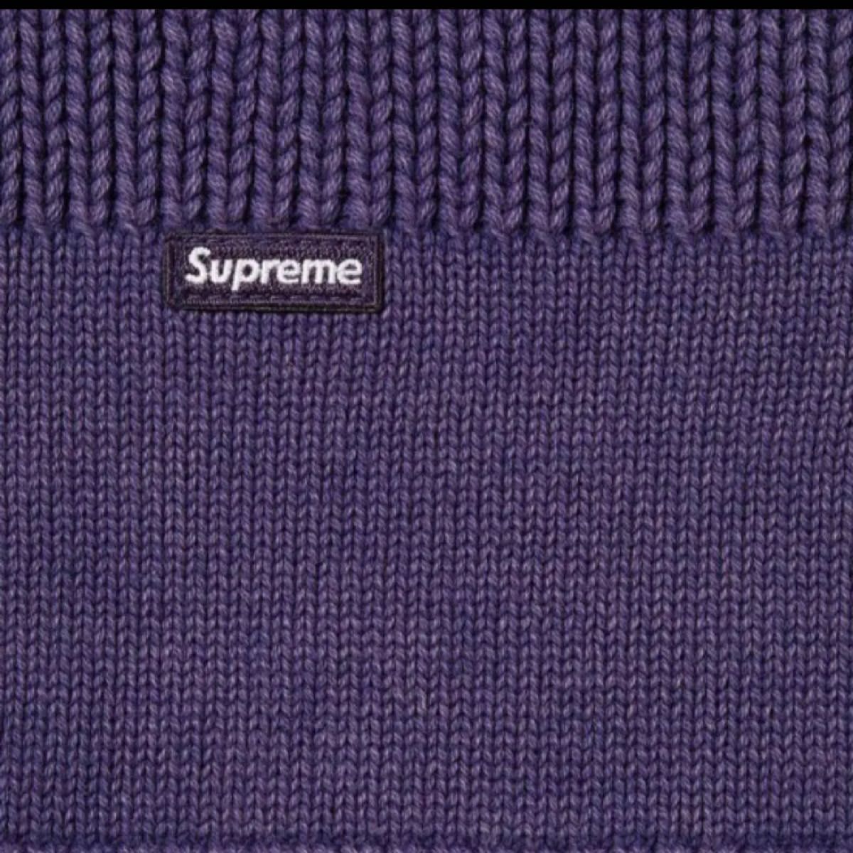 XL Supreme Small Box Stripe Sweater パープル 23ss 新品未使用 XL Supreme Small Box Stripe Sweater パープル 23ss 新品未使用