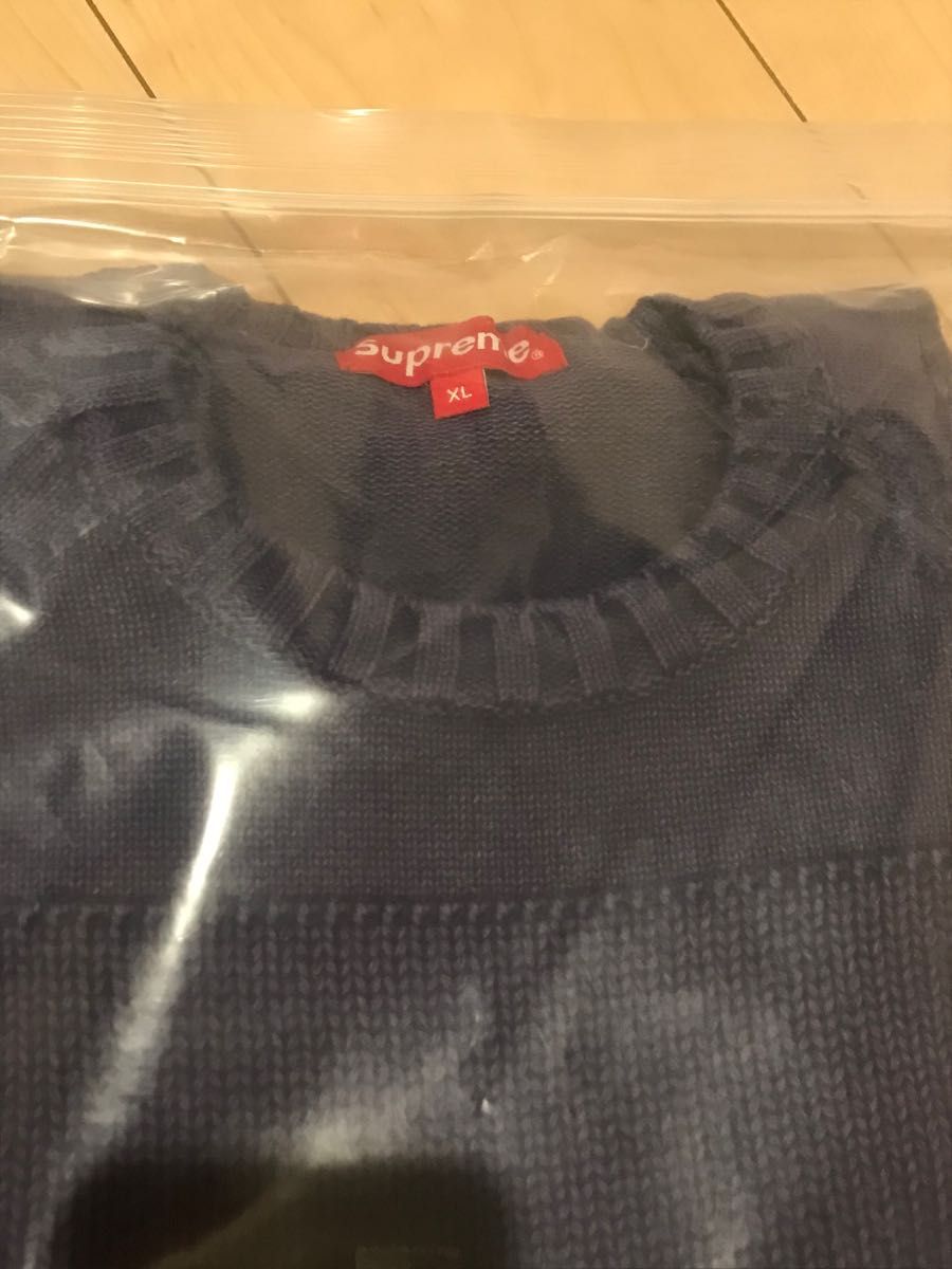XL Supreme Small Box Stripe Sweater パープル 23ss 新品未使用 XL Supreme Small Box Stripe Sweater パープル 23ss 新品未使用