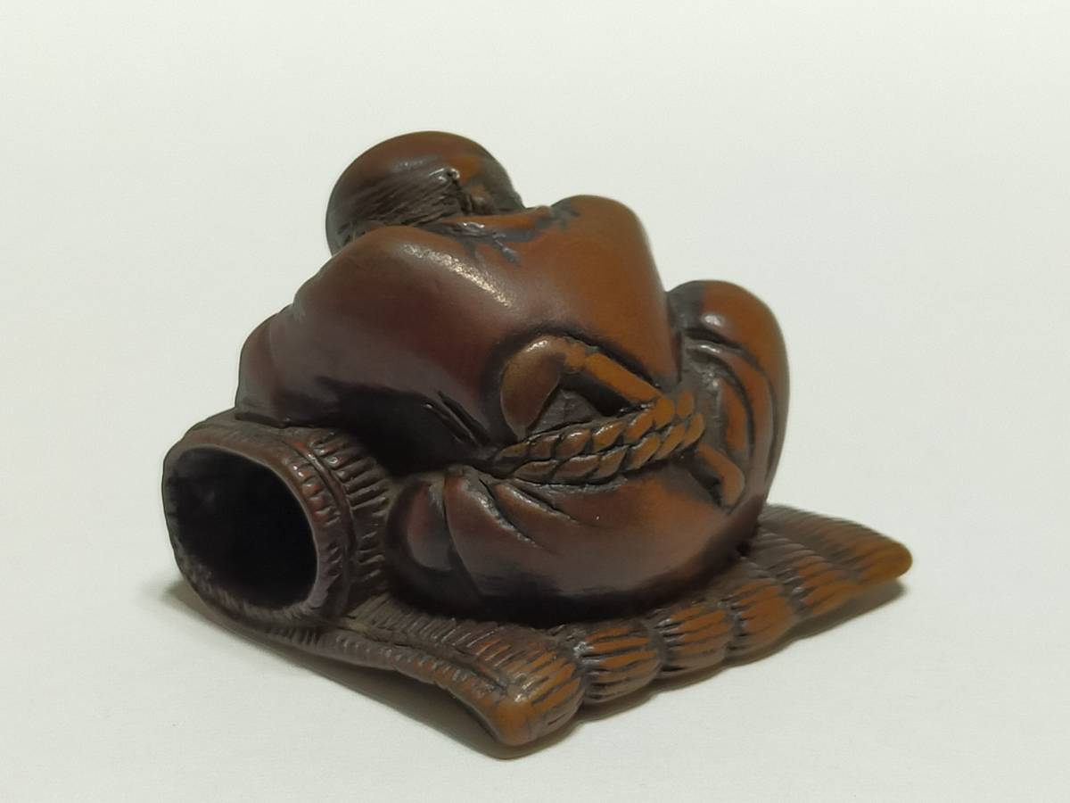 超絶技巧！時代 黄楊彫 柘植彫 木彫 居眠り 根付 NETSUKE 提物 印籠 成り行き!売り切り! _画像5