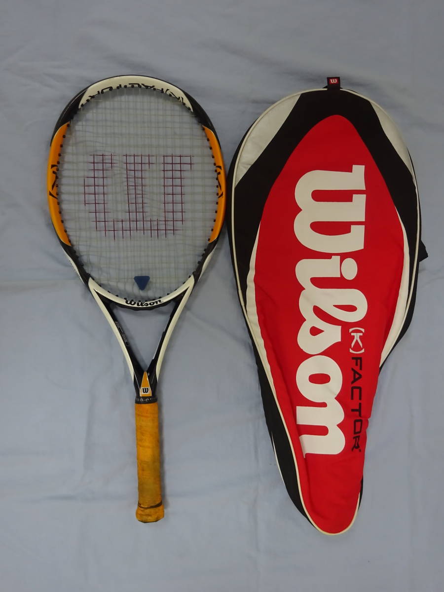 （Q-ち-630） Wilson ウィルソン K FACTER テニスラケット 300ｇ ケース付き 中古_画像2