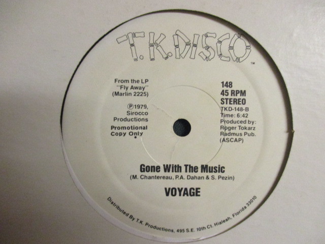 ★ Voyage ： Let's Fly Away 12'' ☆ c/w Gone With The Music (( T.K. Disco TK / 落札5点で送料無料_画像2