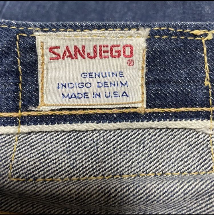 ヴィンテージ　70s USA製 SANJEGO デニム ジーンズ　サンジェゴ　国産ヴィンテージ　ビンテージ　耳付き　赤耳　セルビッチ_画像2