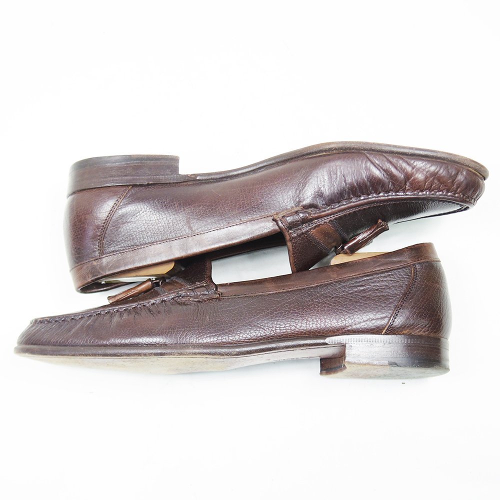  Италия производства 11D надпись 29cm соответствует FLORSHEIM поток автомобиль im кисточка Loafer кожа обувь кожа обувь платье Brown чай /U7371