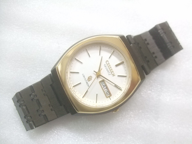 デッドストック未使用品1977年モデル高級シチズンクリストロン腕時計動品　か854