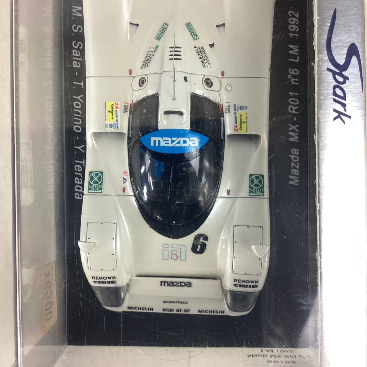 o346 Spark 1/43 スパーク MX R01 Mazda マツダ ルマン LM 1992 #6 Le Mans ビンテージ S0799 ポルシェ 白色 外箱付き ミニカーの画像7