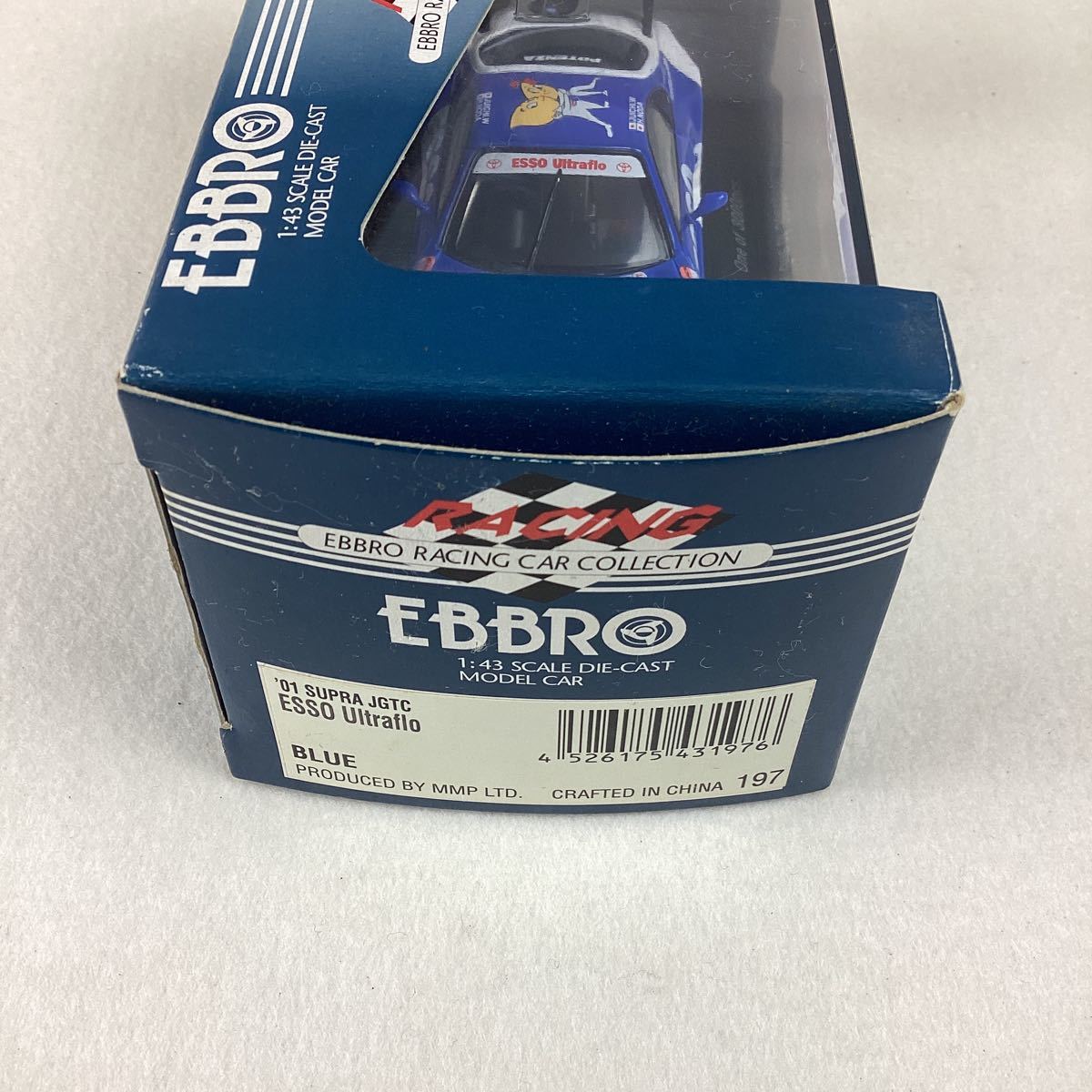 o3411 EBBRO エブロ ‘01 SUPRA JGTC ESSO Ultraflo BLUE 1/43 #6 スプラ ミニカー レーシングカー 外箱付きの画像6