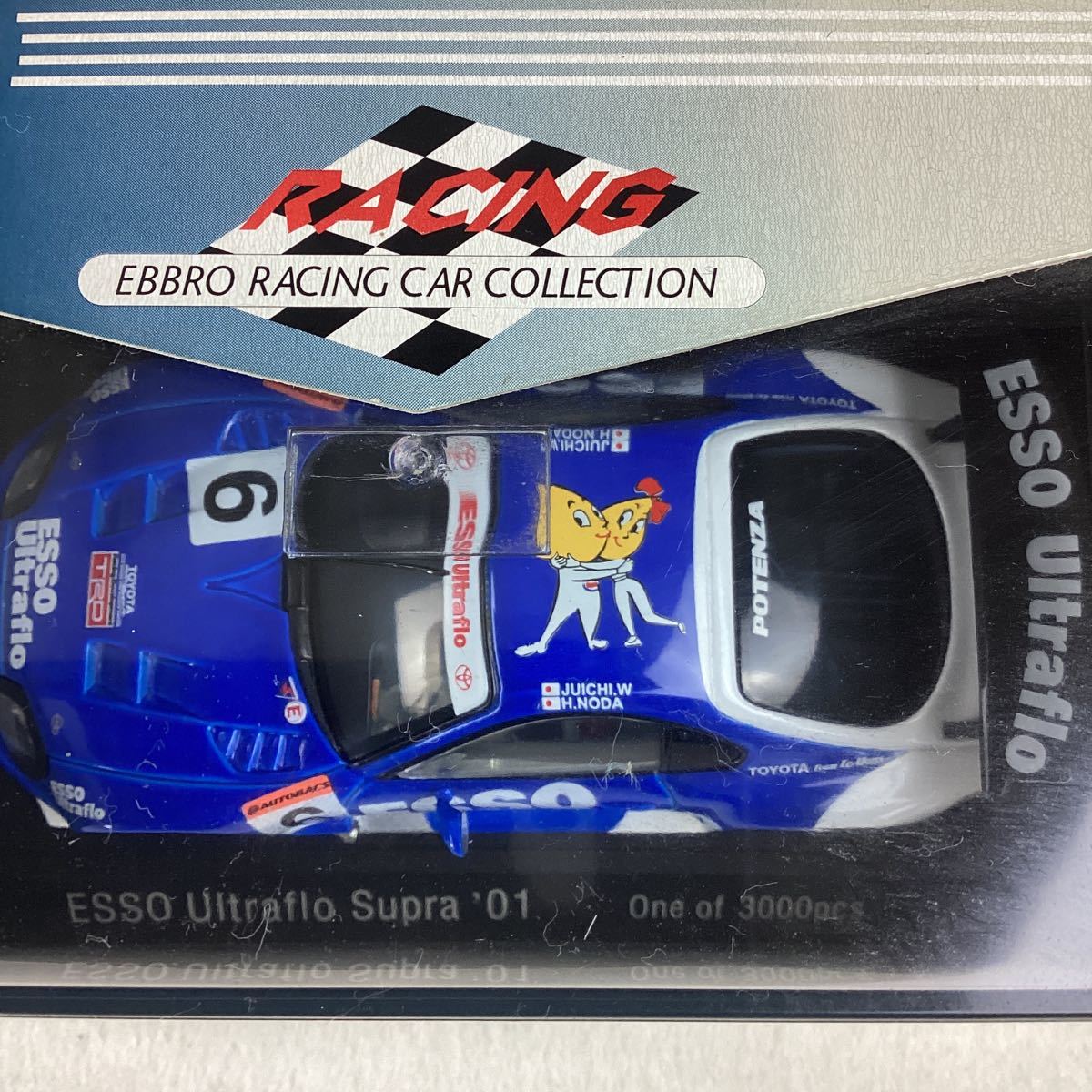 o3411 EBBRO エブロ ‘01 SUPRA JGTC ESSO Ultraflo BLUE 1/43 #6 スプラ ミニカー レーシングカー 外箱付きの画像5