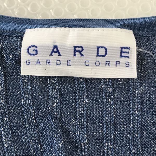  made in Japan *GARDE CORPS/glajiko-p* short sleeves cut and sewn [ lady's M/ blue / blue ]V neck / thin / Kirakira *BG661