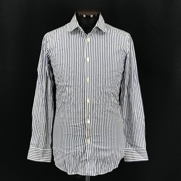 Сделано в Японии ★ Бойкот ★ Длинная рубашка [мужская S/1/Navy X White/Stripe] ◆ BG562