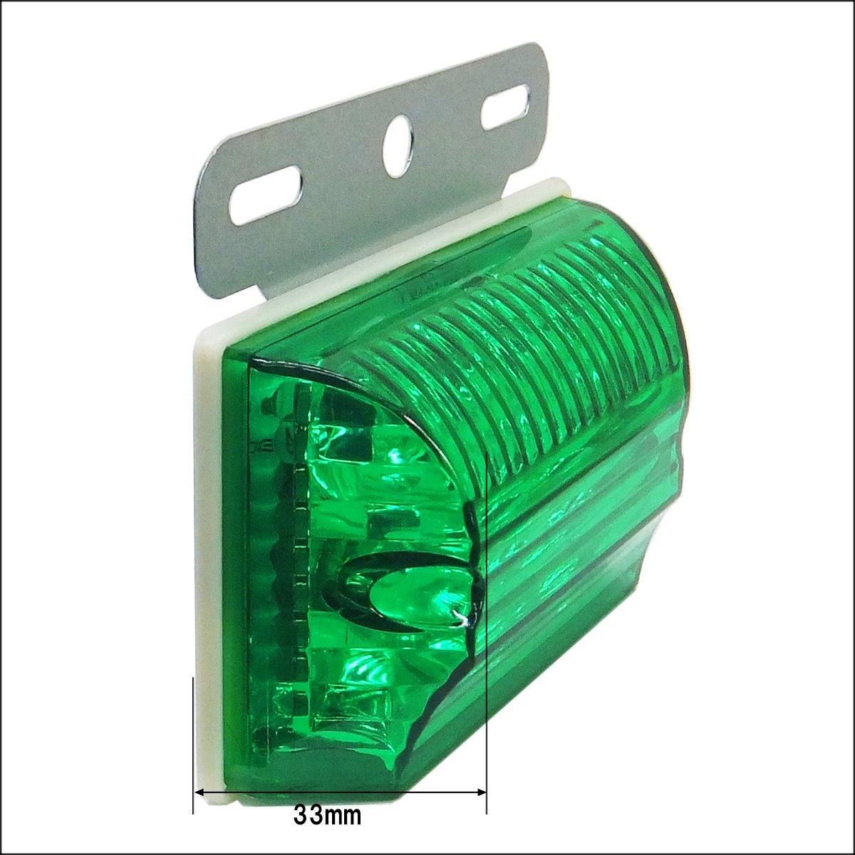 LEDサイドマーカー [4個組] 緑+ホワイト (2) 24V車用 角型 グリーンレンズ ステー ダウンライト付き/18_画像3