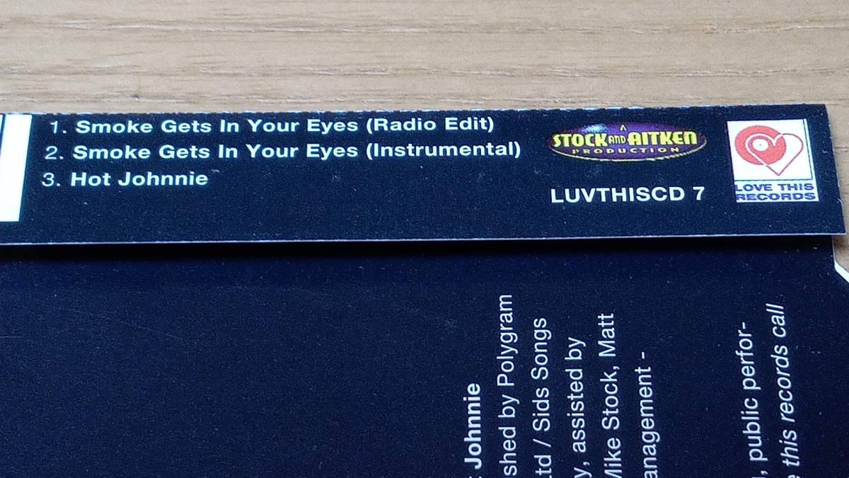 【PWL】CD中古◇John Alford ジョン・アルフォード/Smoke Gets in Your Eyes◇【ProducedBy Stock/Aitken】◇輸入盤◇３曲収録◇シングル盤