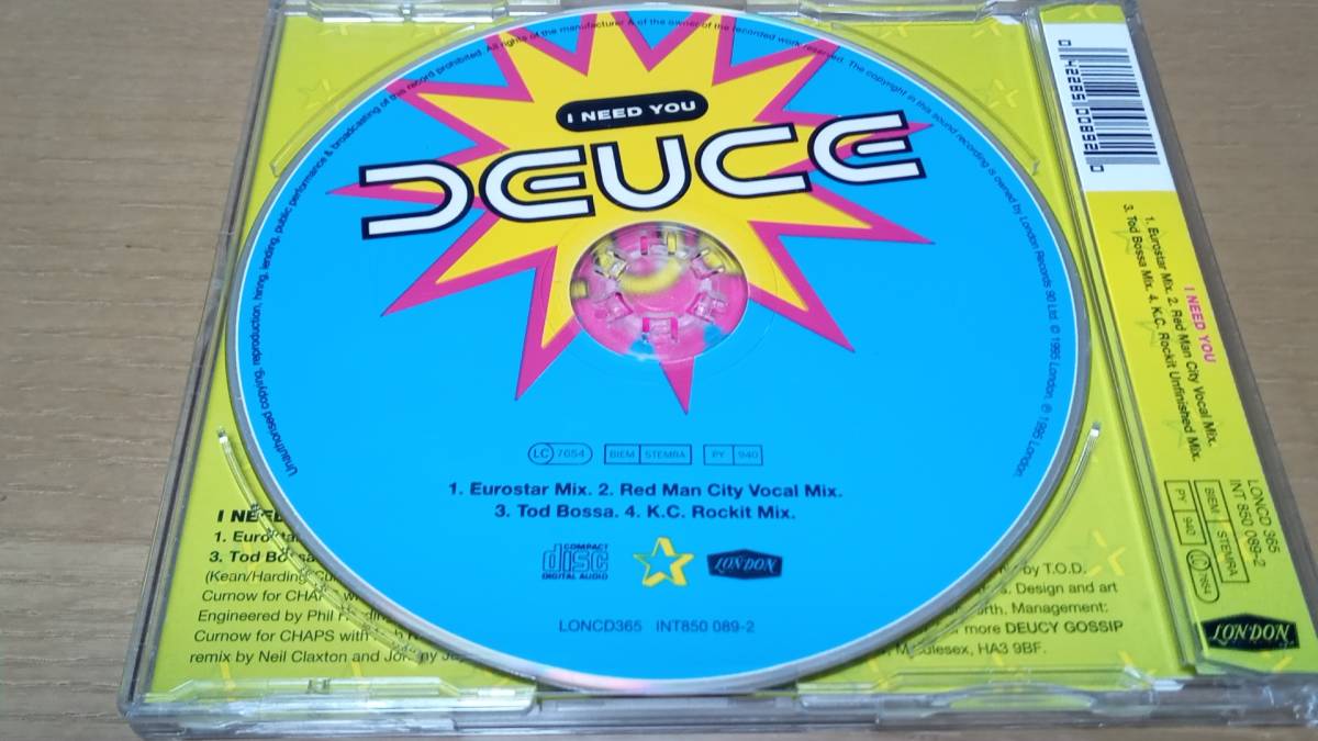 【PWL】◇CD 中古 ◇Deuce / I Need You◇【Produced By Harding/Curnow With Kean】◇輸入盤◇【全４曲収録】シングル盤！