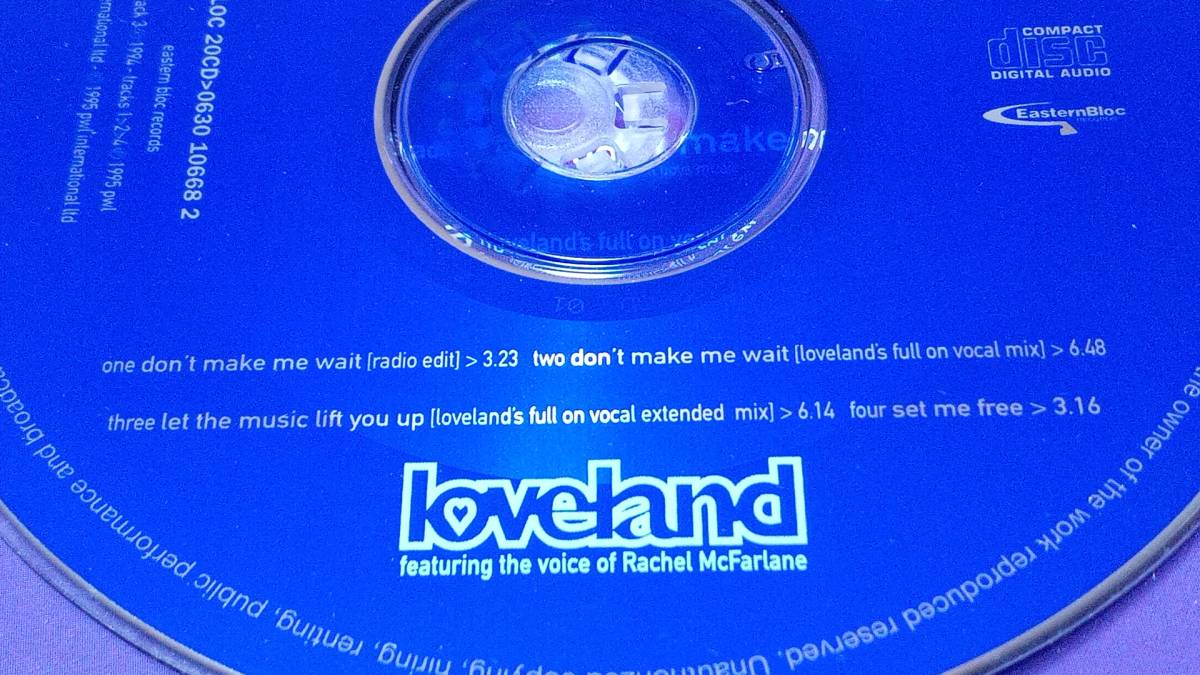 【PWL】CD 中古◇Loveland / Don't Make Me Wait 【Produced By Hadfield/Taylor/Waterman】輸入盤◇【４曲収録】シングル盤◇