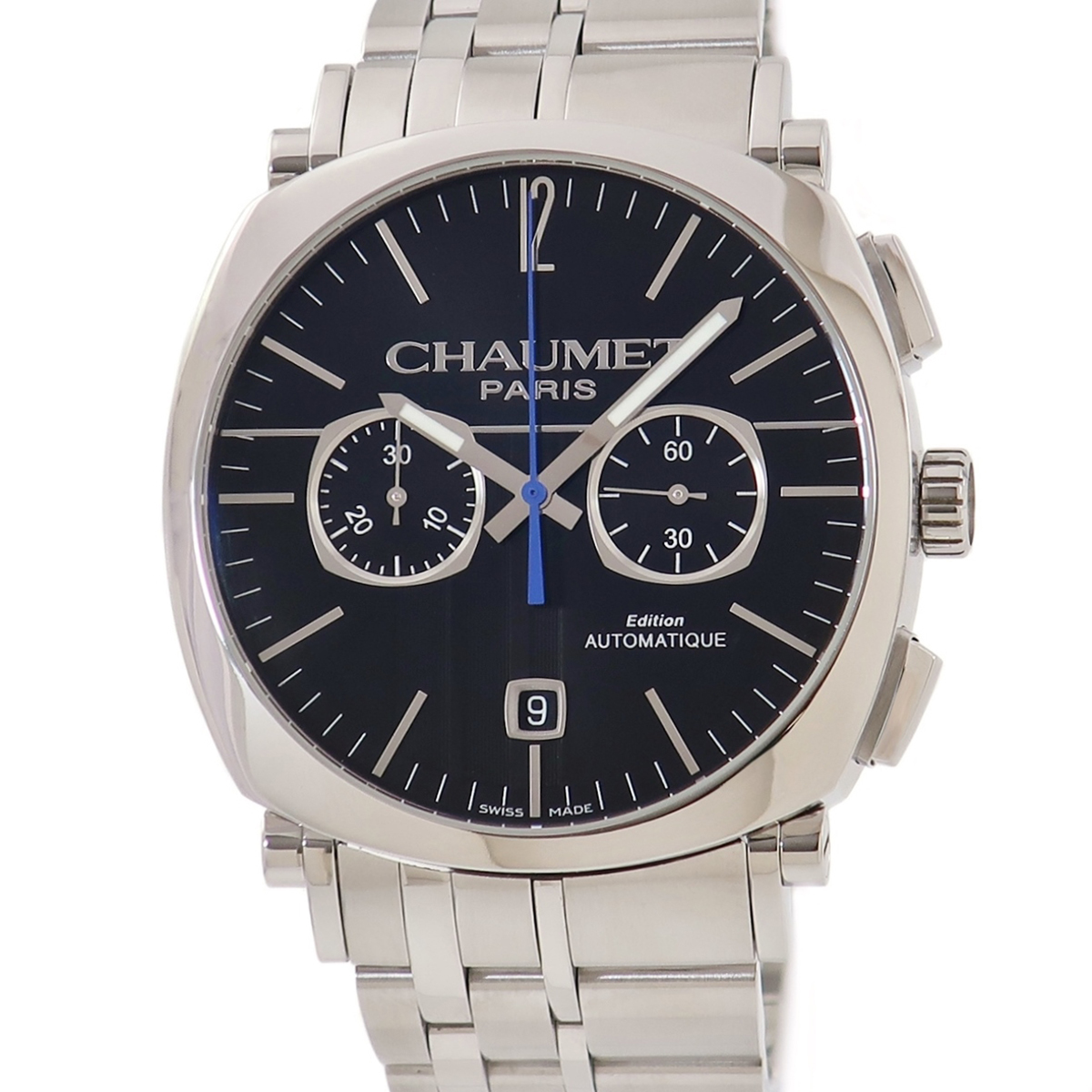 【3年保証】 ショーメ ダンディ クロノグラフ W11690-30A 黒 バー 角型 自動巻き メンズ 腕時計