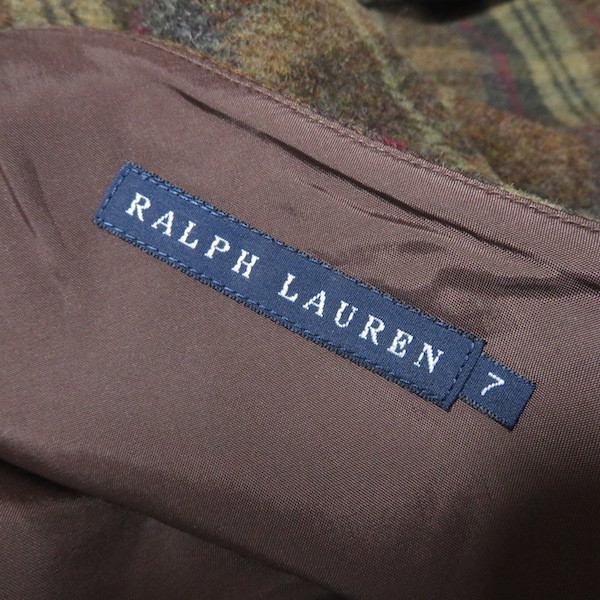 #wnc Ralph Lauren RalphLauren юбка 7 светло-коричневый тон проверка женский [791865]
