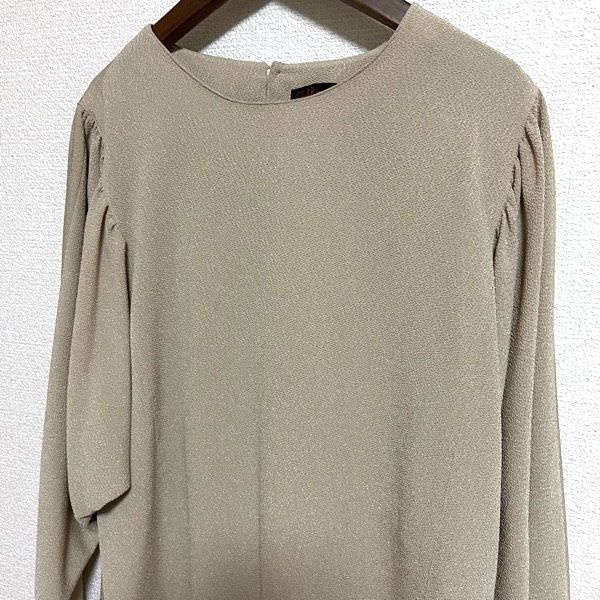 #apc 詩仙堂 ヒトシタムラ カットソー ベージュ ちりめん ドルマン レディース [770364]_画像3