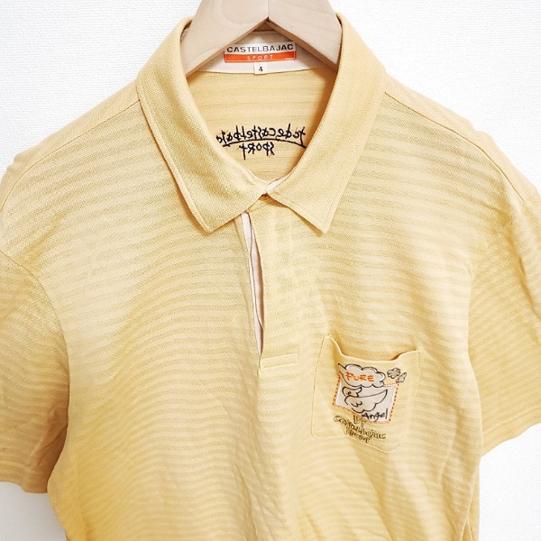 #snc カステルバジャック スポーツ Castelbajac SPORT ポロシャツ 4 黄色 刺繍 ボーダー メンズ [804868]_画像3