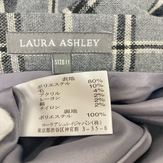 #wnc ローラアシュレイ LAURAASHLEY スカート 11 グレー チェック 巻きスカート風 レディース [802438]_画像5