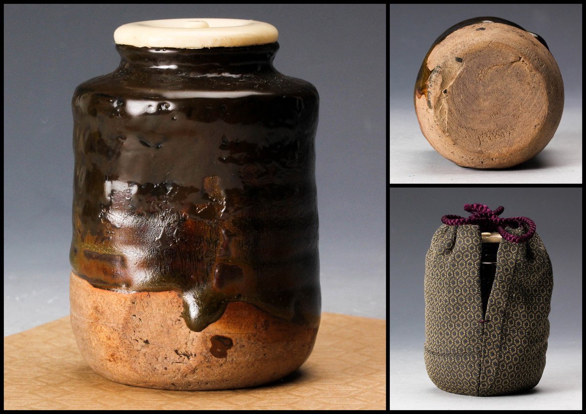 佳香】時代古瀬戸茶入時代箱仕覆茶道具|代購幫