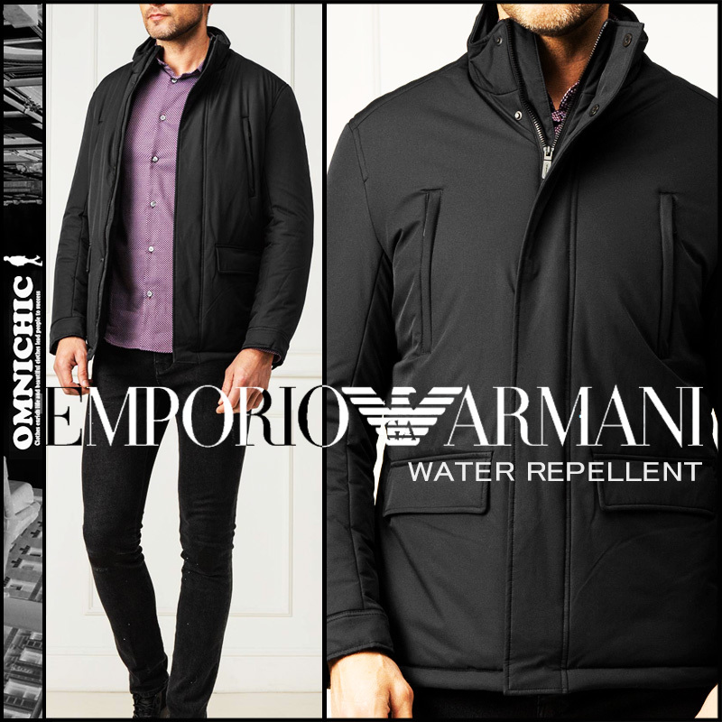 贅沢ストレッチ■新品【EMPORIO ARMANI】極上の着心地ストレッチ撥水ポリエステル中綿フィールドジャケット52/L～XL/エンポリオアルマーニ