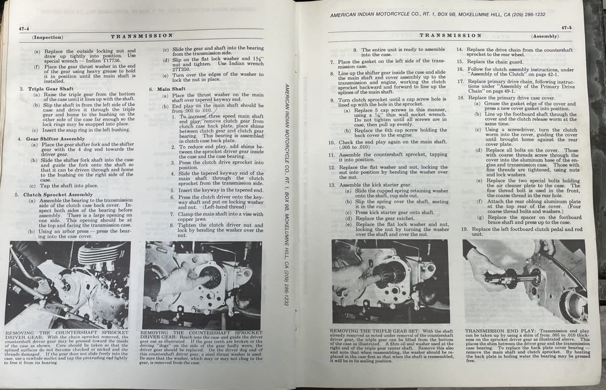 インディアンモーターサイクル サービスマニュアル MODEL 741 ARMY SCOUT , 640 SPORT SCOUT 1934年以降の全てのスカウトモデル対応_画像6