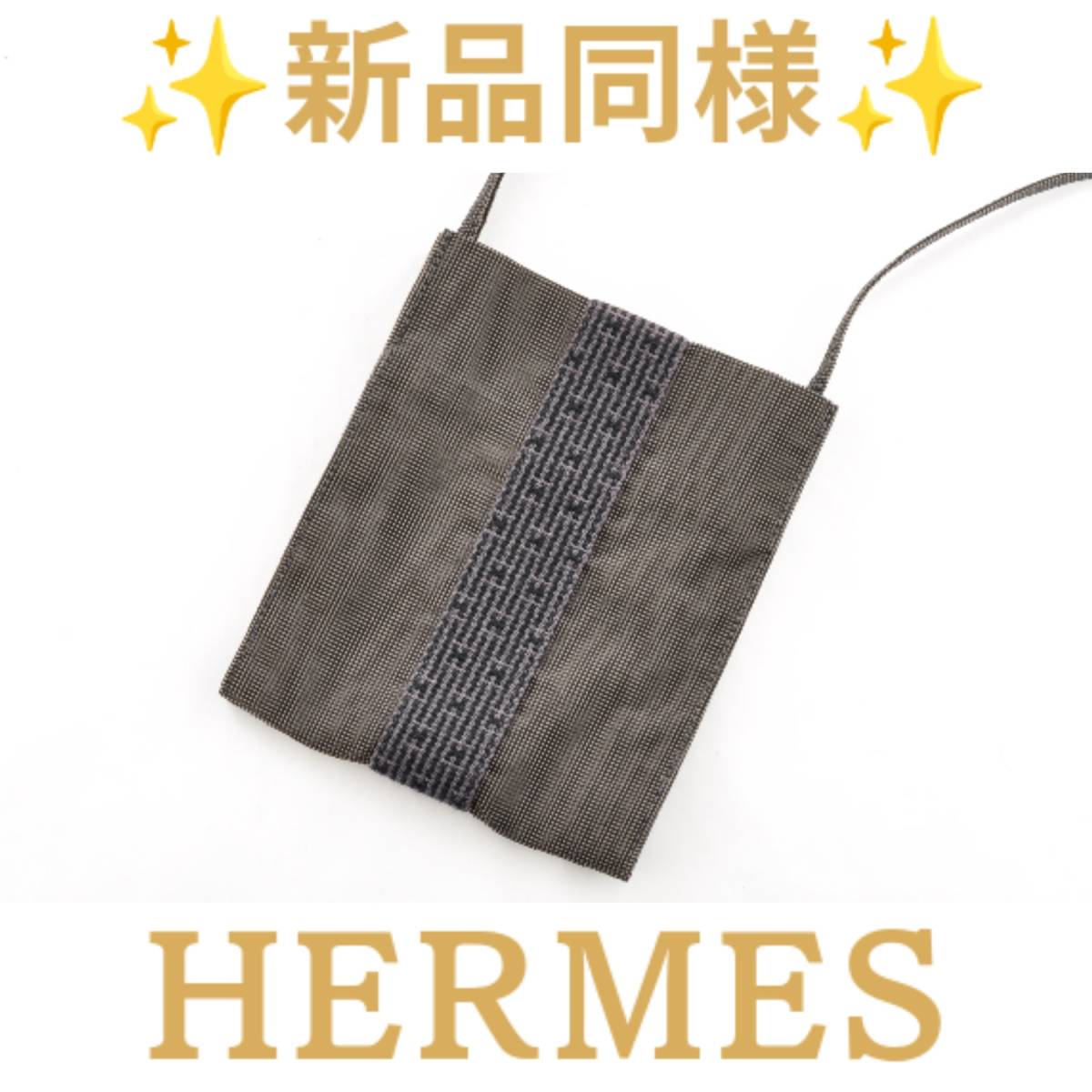 100%正規品 HERMES グッチ キャンバスレザー ショルダーバッグ