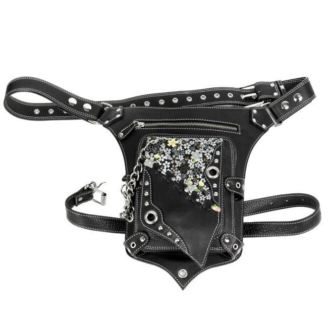  бесплатная доставка кожа & мир рисунок |.. рисунок сумка-пояс нога сумка набедренная сумка натуральная кожа черный чёрный 