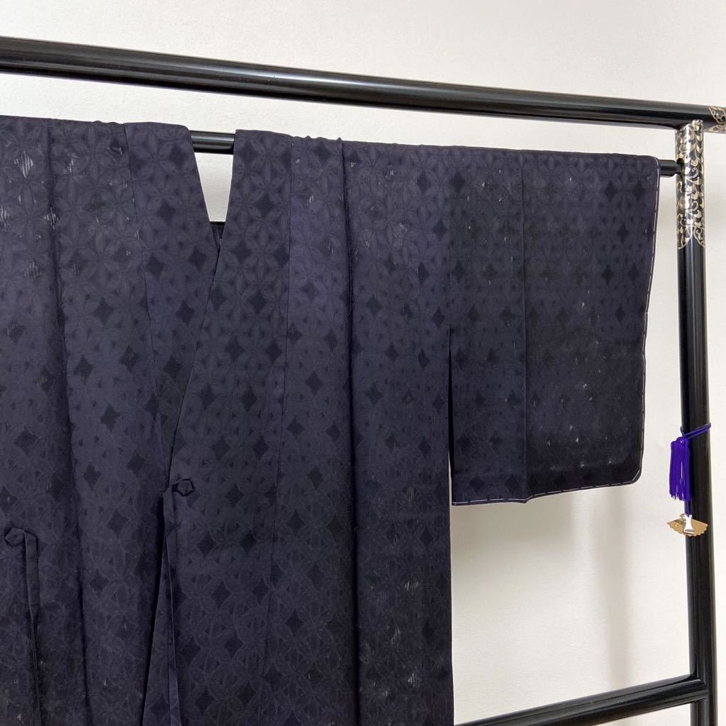 着物月花 ぼかし染 紋紗 七宝文 夏道中着 未使用品 ちりよけ 正絹 和装
