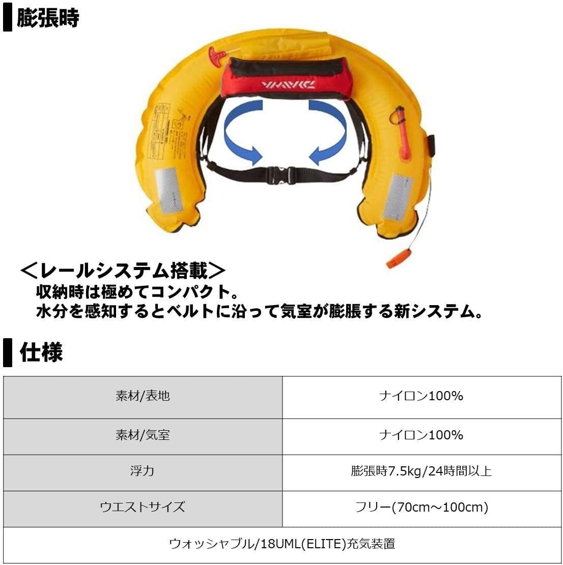 新品 ダイワ(DAIWA) コンパクトライフジャケット 【DF-2220】 釣り ライフジャケット フィッシング フリーサイズ ウエストタイプ自動 赤