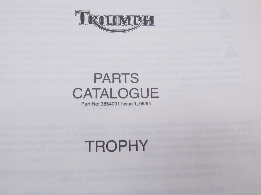 TRIUMPH TROPHY каталог запчастей список запасных частей Triumph Trophy 
