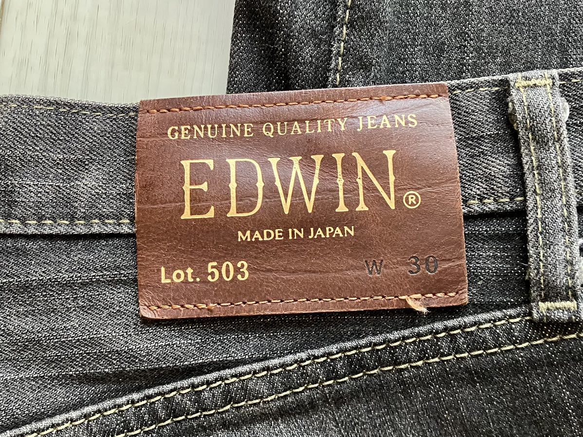  быстрое решение W30 EDWIN Edwin 50313 черный Denim мягкость стрейч чёрный распорка сделано в Японии MADE IN JAPAN 5 карман type кромка цепь стежок 