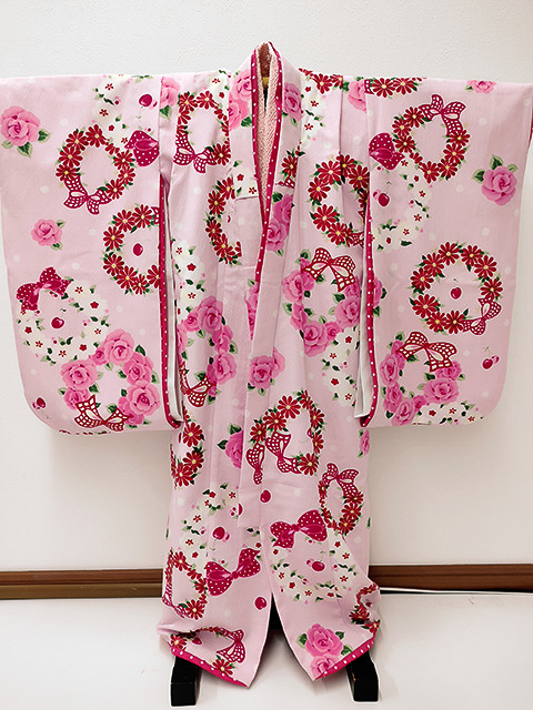 { Kyoto один блестящий .}[1000 иен ~][ кимоно ]. костюм магазин ликвидация товар "Семь, пять, три" комплект женщина .3 лет . ткань комплект SEIKO MATSUDA 4 позиций комплект L211025-4