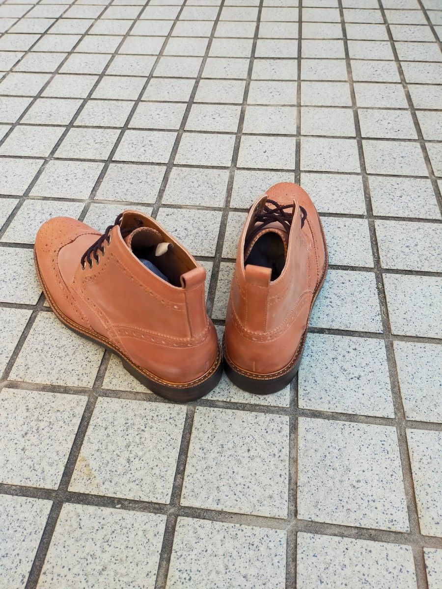 本皮　革靴　ブーツ　新品未使用 　ブラウン 　ウイングチップ 　26cm