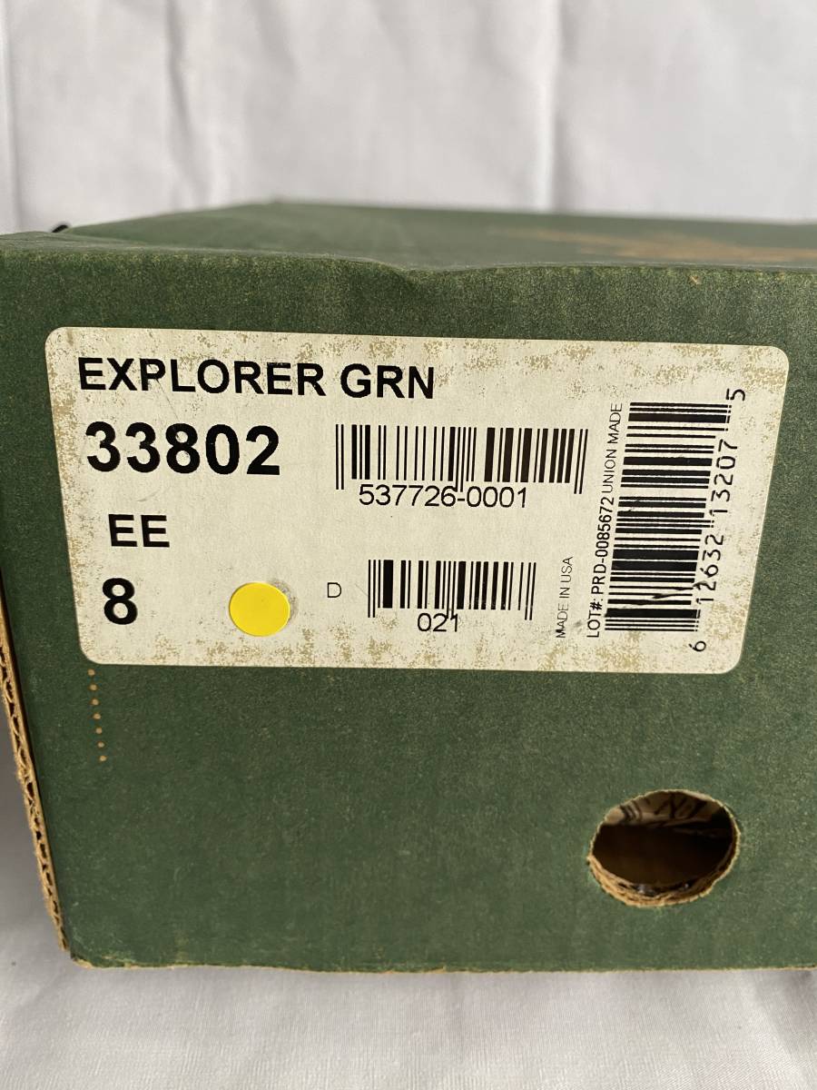 未使用 DANNER EXPLORER GRN 33802 US8 26cm EE USA ダナー 未使用 DANNER EXPLORER GRN 33802 US8 26cm EE USA ダナー