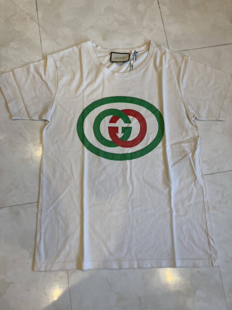 クリーニング済】GUCCIグッチ Tシャツ半袖 インターロッキング