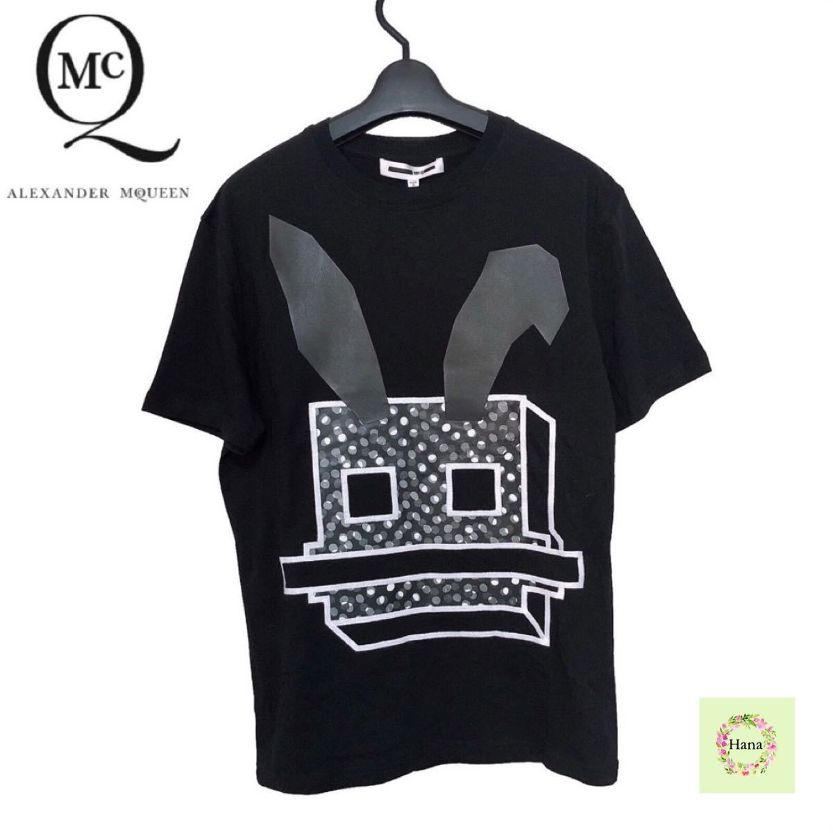 [ new goods ] certainty regular goods McQ Alexander McQueen rabbit print T-shirt black black 