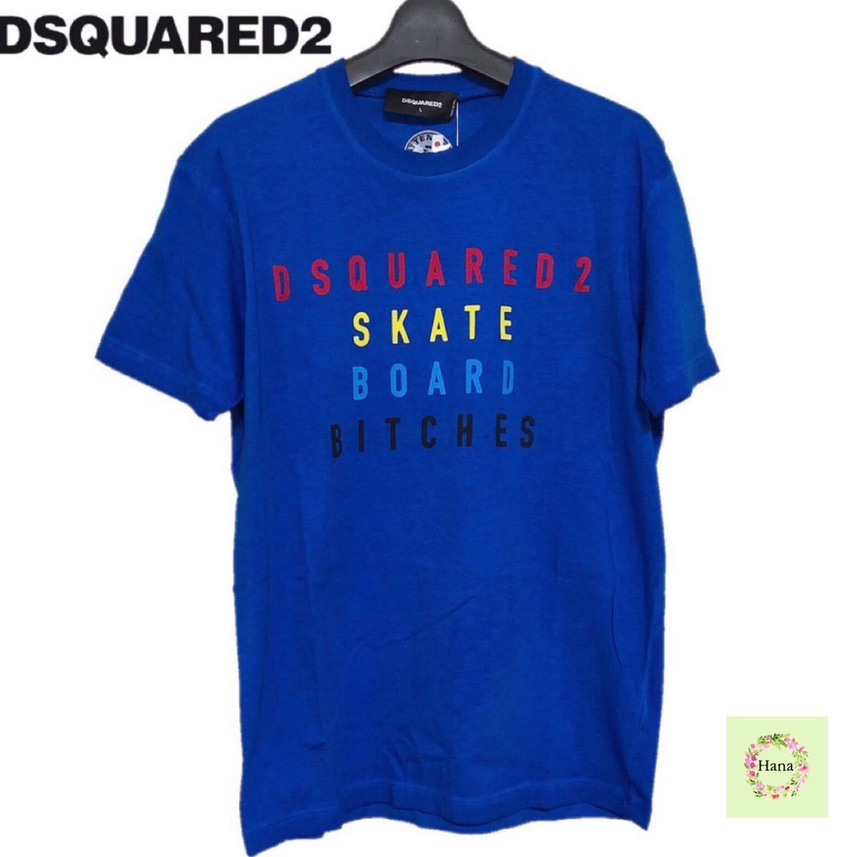 【新品】DSQUARED2 ディースクエアード プリント Ｔシャツ ブルー 青 Ｌ_画像1