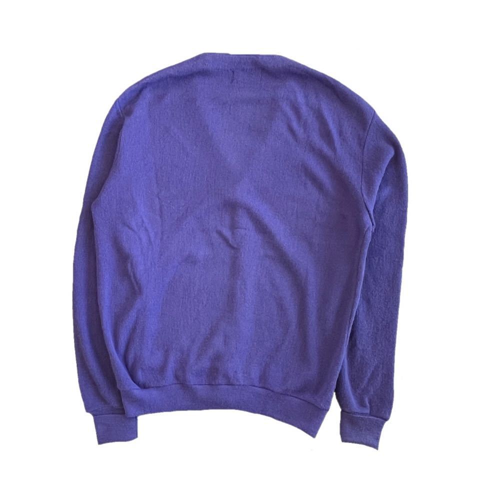 80s IZOD LACOSTE アイゾット ラコステ カーディガン 長袖 トップス パープル 3