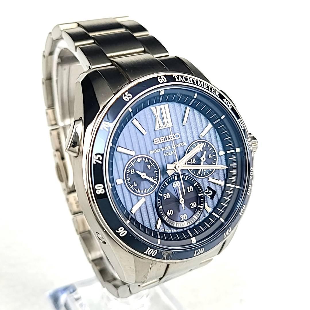 ☆【美品稼働品】セイコー SEIKO ブライツ クロノグラフ ブルー 文字盤