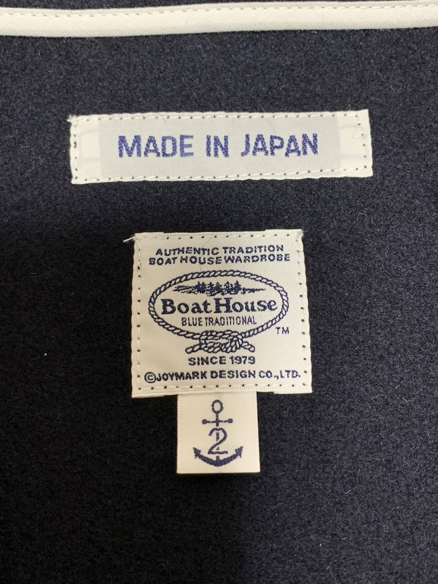 [Boat House] ウールメルトン スウィングトップ ジップアップジャケット S ネイビー 日本製 ボートハウス_画像7