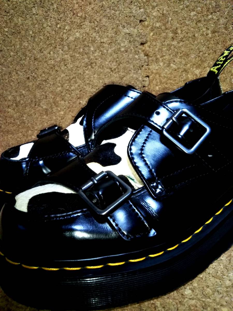 【Dr.MARTENS】ドクターマーチン シドニー ダブルモンクストラップシューズ UK7(26cm )SIDNEY DOUBLE MONK HAIR ON ハラコ 厚底