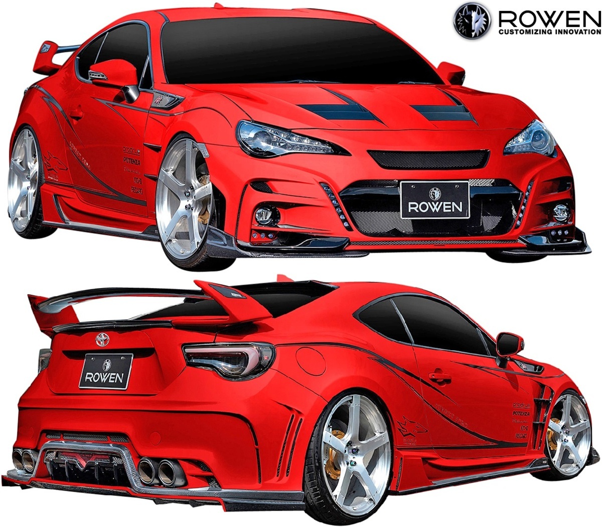 【M’s】TOYOTA 86 ZN6 後期 (2016.8-) ROWEN 86 STREET ZERO フロントバンパーエクステンション LR ／ FRP ロェン ロウェン エアロ 6AM003_画像4