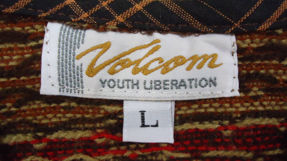 Volcom 旧モデル Vネックセーター 茶系マルチ L 半額以下 60%off ボルコム レトロ スノーボード Snow Surf レターパックプラス _画像5