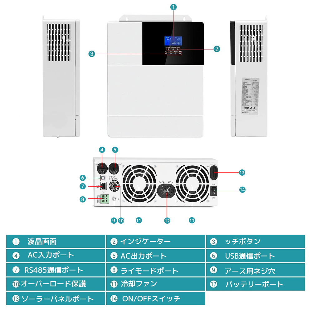 新品 MPPT 3000W 正弦波 ソーラーインバーター充電器 ソーラー 新品 MPPT 3000W 正弦波 ソーラーインバーター充電器 ソーラー