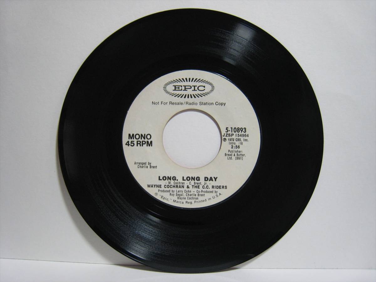 【7”】 WAYNE COCHRAN & THE C.C. RIDERS / ●白プロモ MONO/STEREO● LONG, LONG DAY US盤 ウェイン・コクラン＆ザ・C.C.ライダーズ_画像3