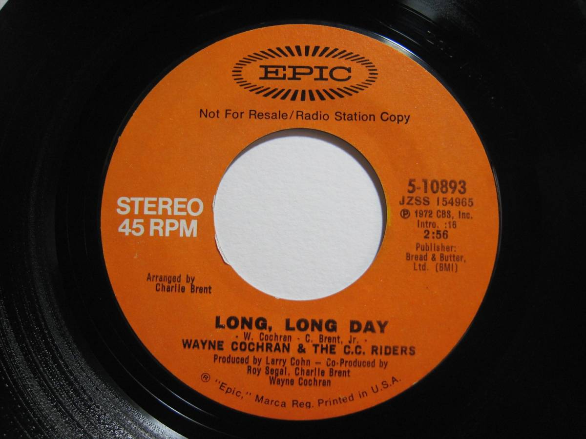 【7”】 WAYNE COCHRAN & THE C.C. RIDERS / ●白プロモ MONO/STEREO● LONG, LONG DAY US盤 ウェイン・コクラン＆ザ・C.C.ライダーズ_画像6