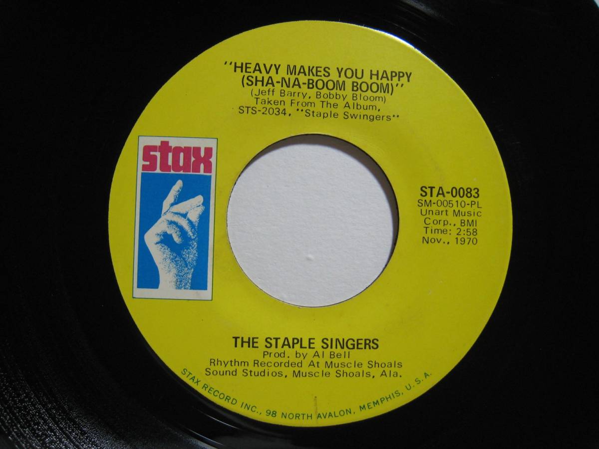 【7”】 THE STAPLE SINGERS / HEAVY MAKES YOU HAPPY (SHA-NA-BOOM BOOM) US盤 MONO ステイプル・シンガーズ_画像1